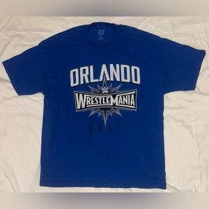WWE WRESTLE MANIA Orlando 2017 Blue Shirt Sz.XL